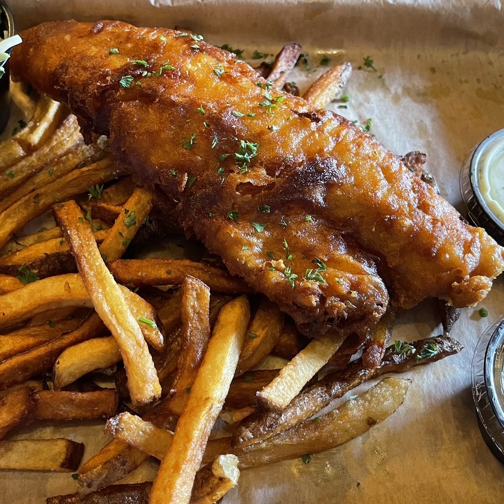 Fried walleye with lemon